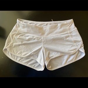 White lululemon speed shorts